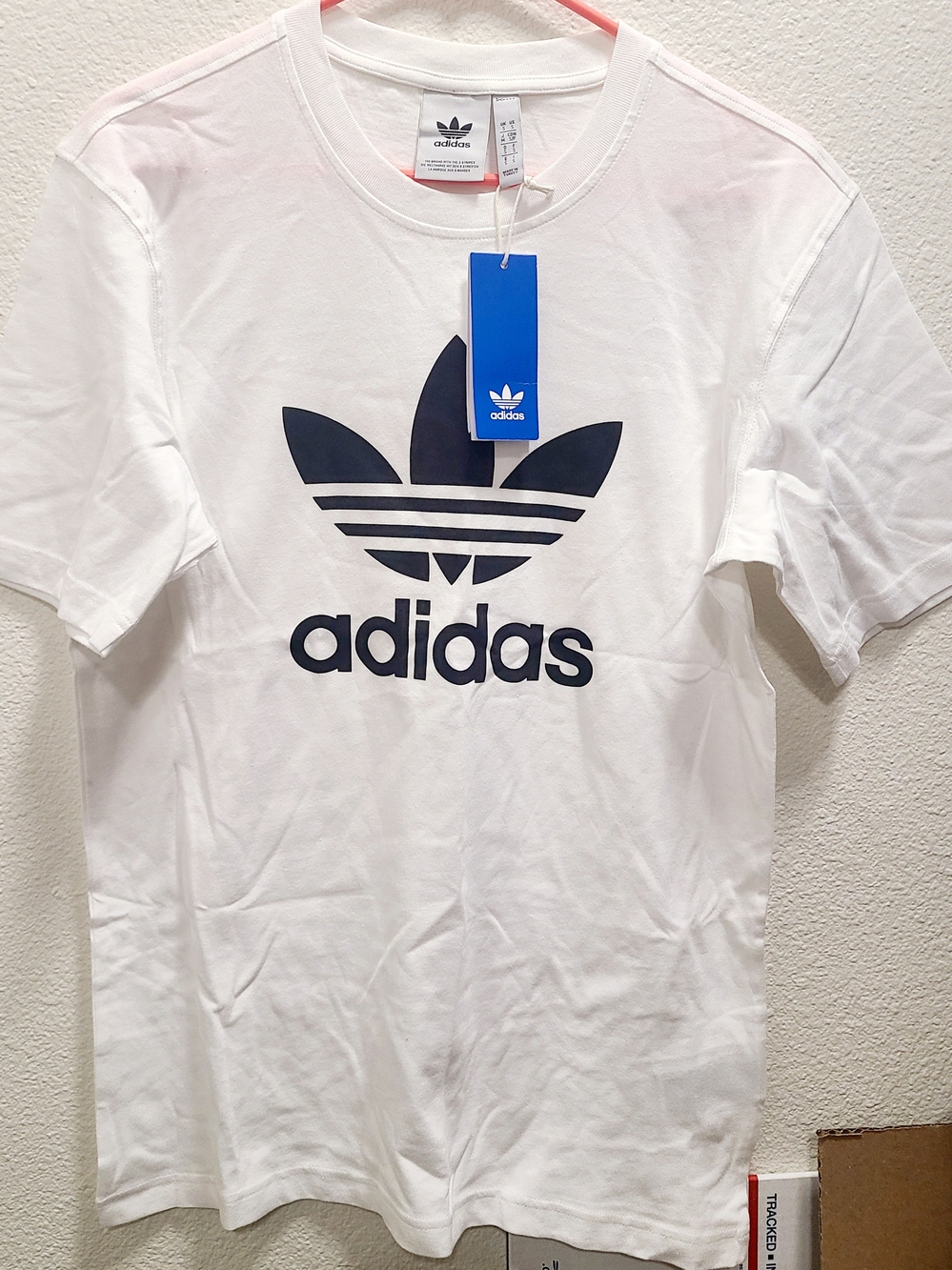 adidas White Tee with Trefoil Logo
